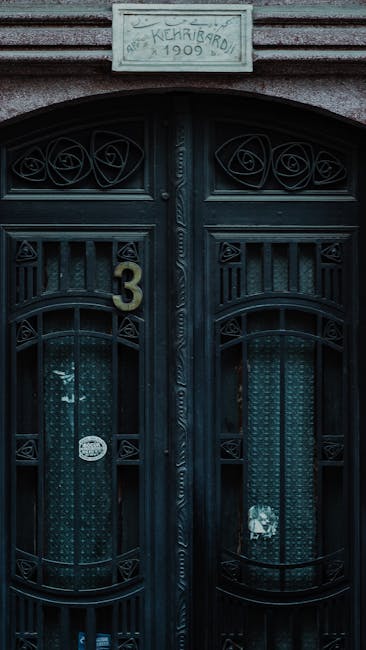 Vintage door with number 3